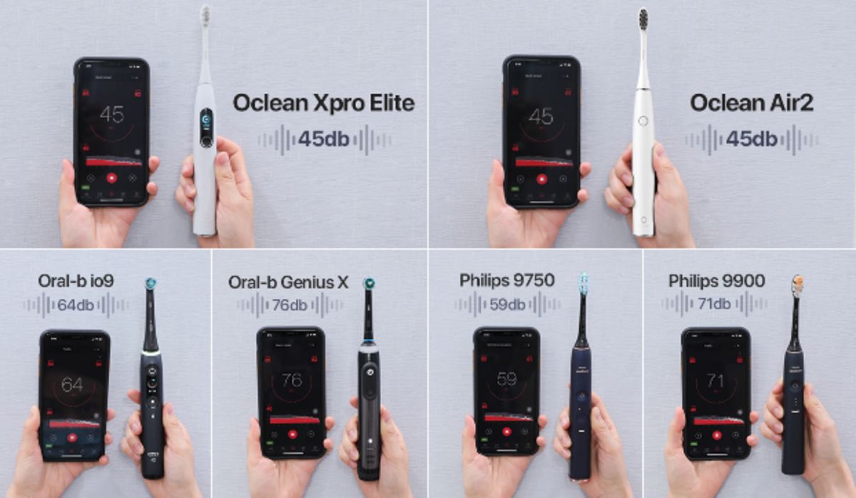 oclean x pro elite air 2 spazzolini elettrici cancellazione rumore attiva 3-1