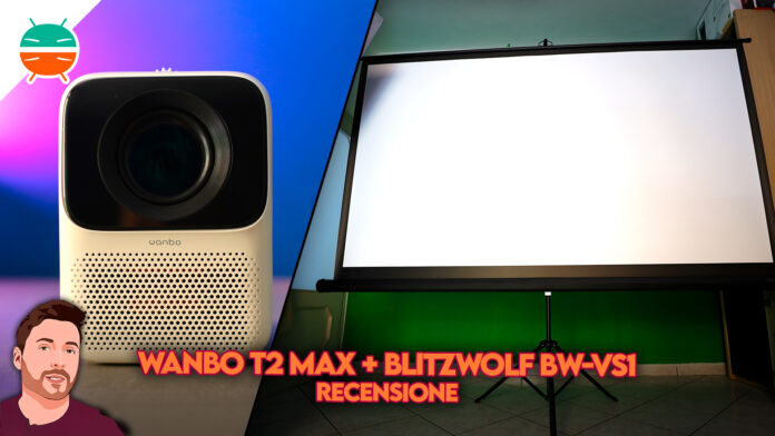 Recensione-wambo-t2-max-blitzwolf-telo-proiettore-economico-portatile-grande-avvolgibile-prezzo-lumen-sconto-coupon-italia-copertina