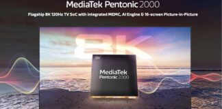 mediatek pentonic 2000 chipset smart TV 8K caratteristiche 2
