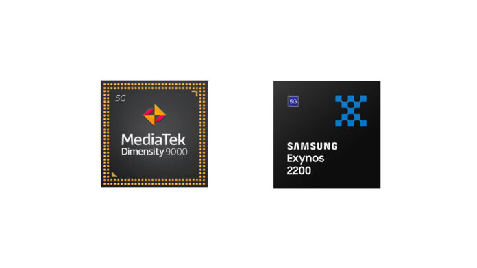 mediatek dimensity 9000 samsung exynos 2200