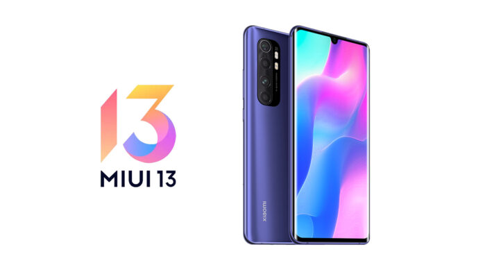 xiaomi mi note 10 lite miui 13 android 12