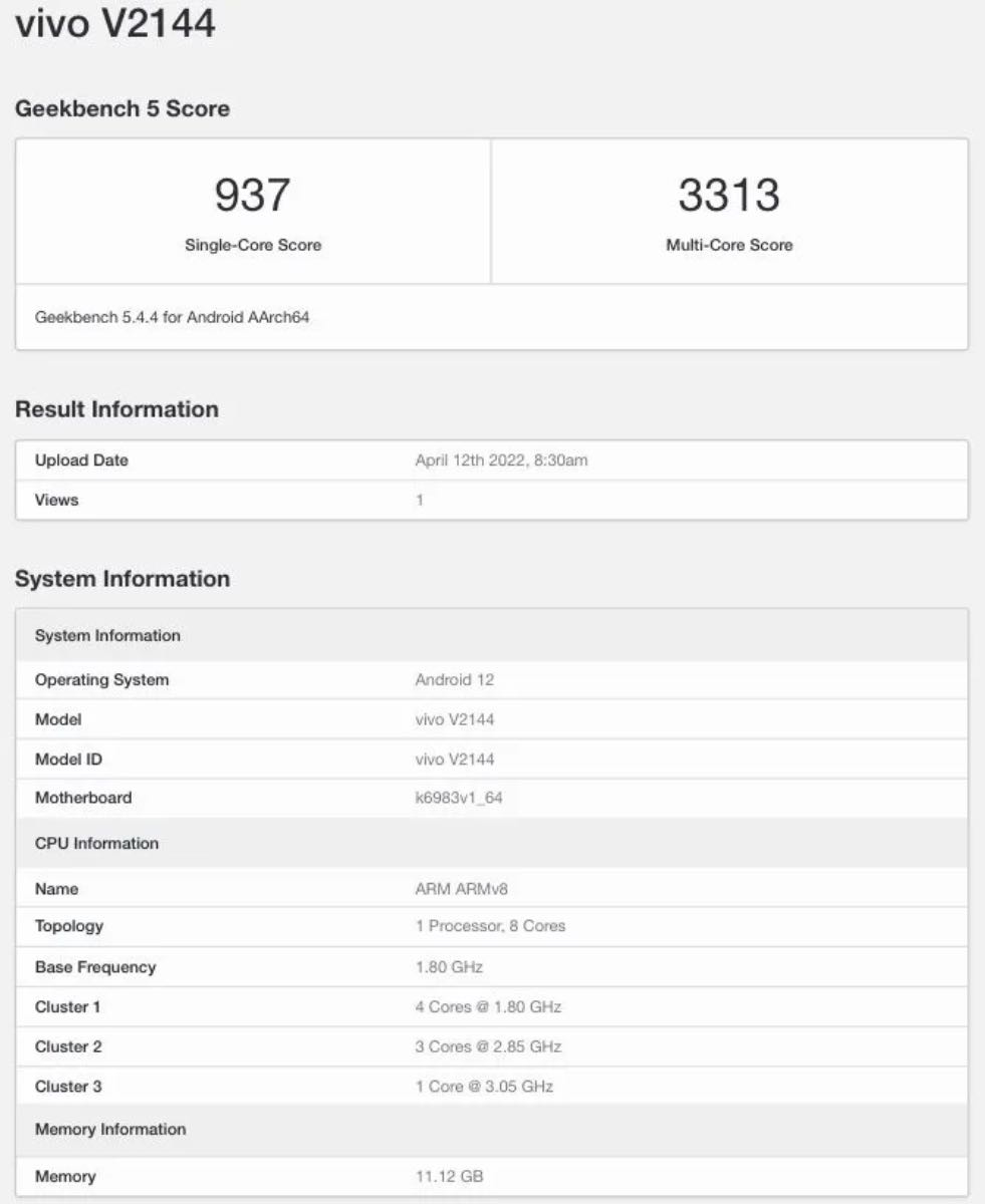 vivo x80 geekbench benchmark 2