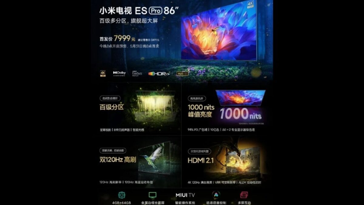 Xiaomi Mi TV ES Pro 86" Ufficiale Caratteristiche Prezzo