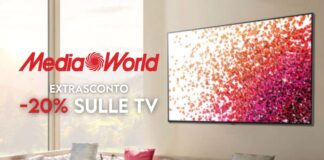 MediaWorld Extrasconto -20% sulle smart tv