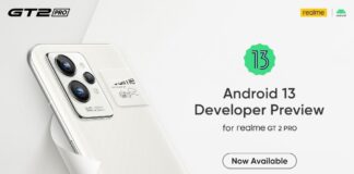 realme gt 2 pro android 13 developer preview aggiornamento annuncio