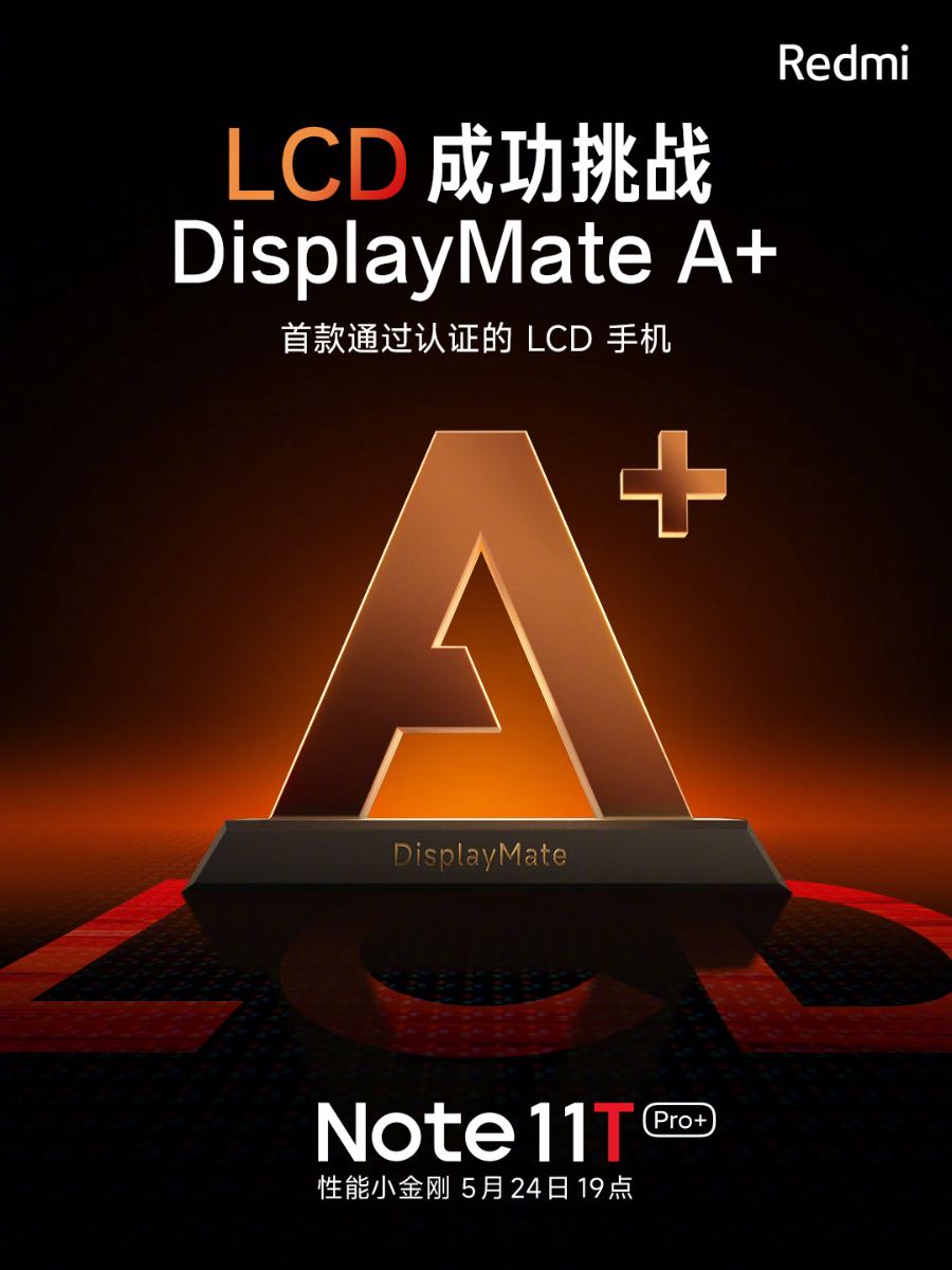 redmi note 11t pro plus display lcd certificazione displaymate 2