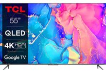 TCL 55C639 TV 55” QLED, 4K Ultra HD HDR, Google TV, Dolby Vision e Atmos