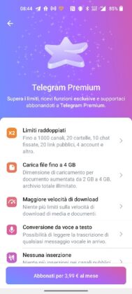 telegram premium android ios prezzo come risparmiare