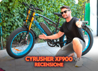 Recensione Curysher XF900 mountain bike fat 700w potenza salite ammortizzatori prezzo sconto economica italia