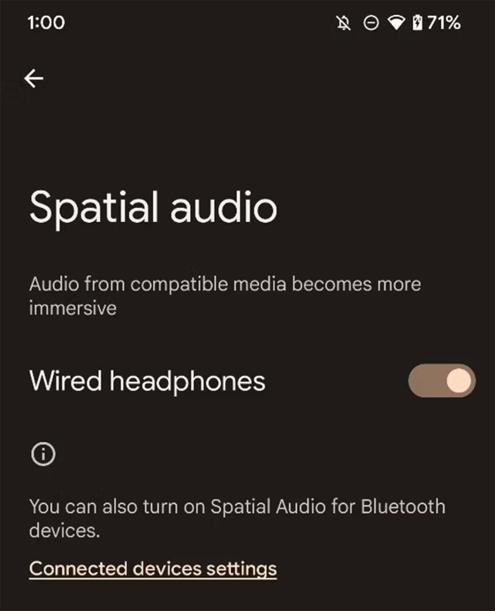 google pixel 7 6 audio spaziale