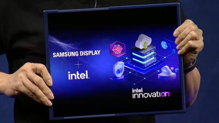 samsung intel display rollable notebook