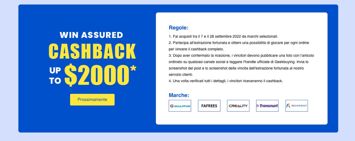 geekbuying super sale 2022 offerte promozioni cashback 2