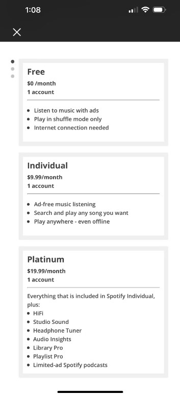 Spotify Platinum piano a pagamento con audio HiFi leak