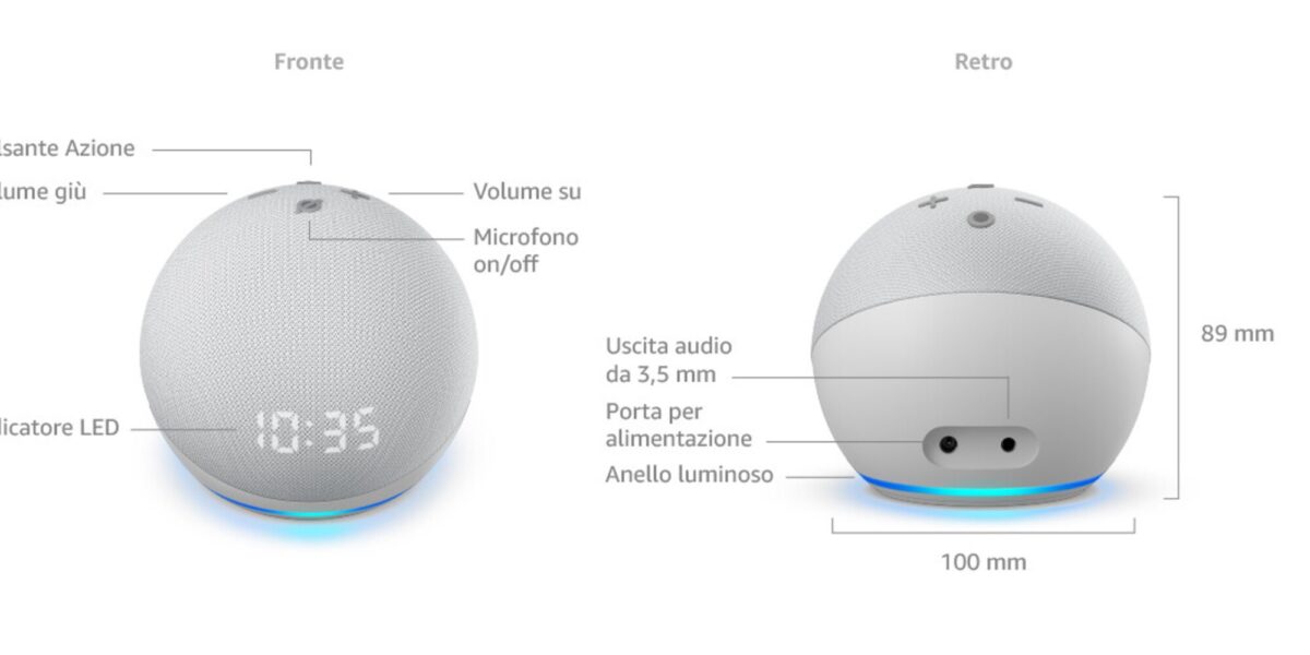 Echo Dot con orologio (5ª generazione, modello 2022