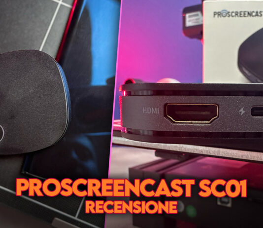 Recensione proscreencast sc01 mirroring android iphone wireless airplay miracast chromecast economico latenza prezzo caratteristiche italia