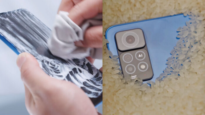 xiaomi riparare smartphone riso dentifricio