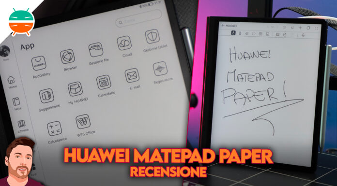 Recensione Huawei Matebook Paper ebook reader migliore appunti penna epub download gratis android caratteristiche display prezzo sconto offerta coupon italia