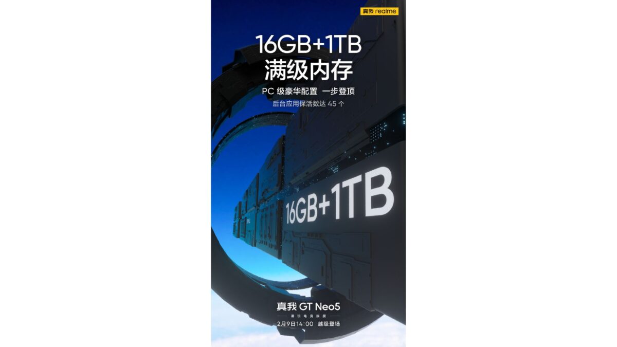 Realme GT Neo 5 16 GB ram 1 TB memoria conferma