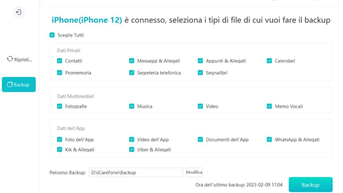 Come fare il backup di iPhone, iPad e iPod con Tenorshare iCareFone