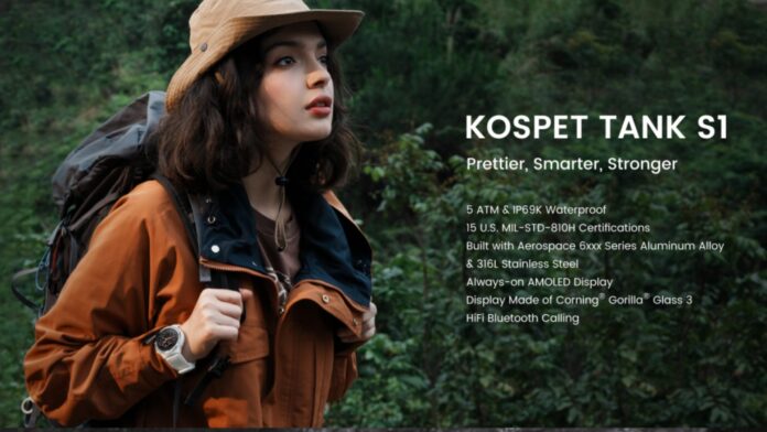 KOSPET TANK S1 è il nuovo smartwatch ultra-resistente con chiamate BT