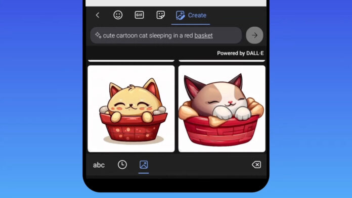 microsoft swiftkey bing image creator dall-e sticker tastiera