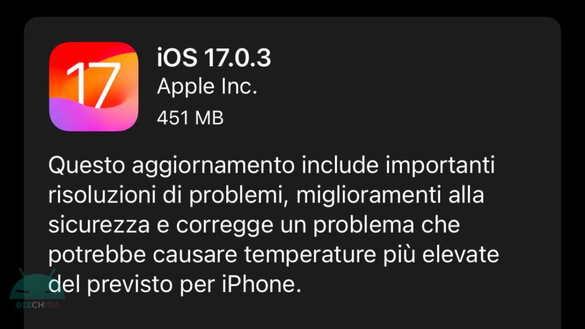 Apple iOS 17.0.3