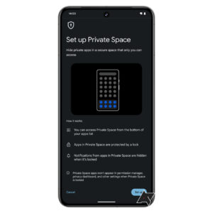 android 14 spazio privato