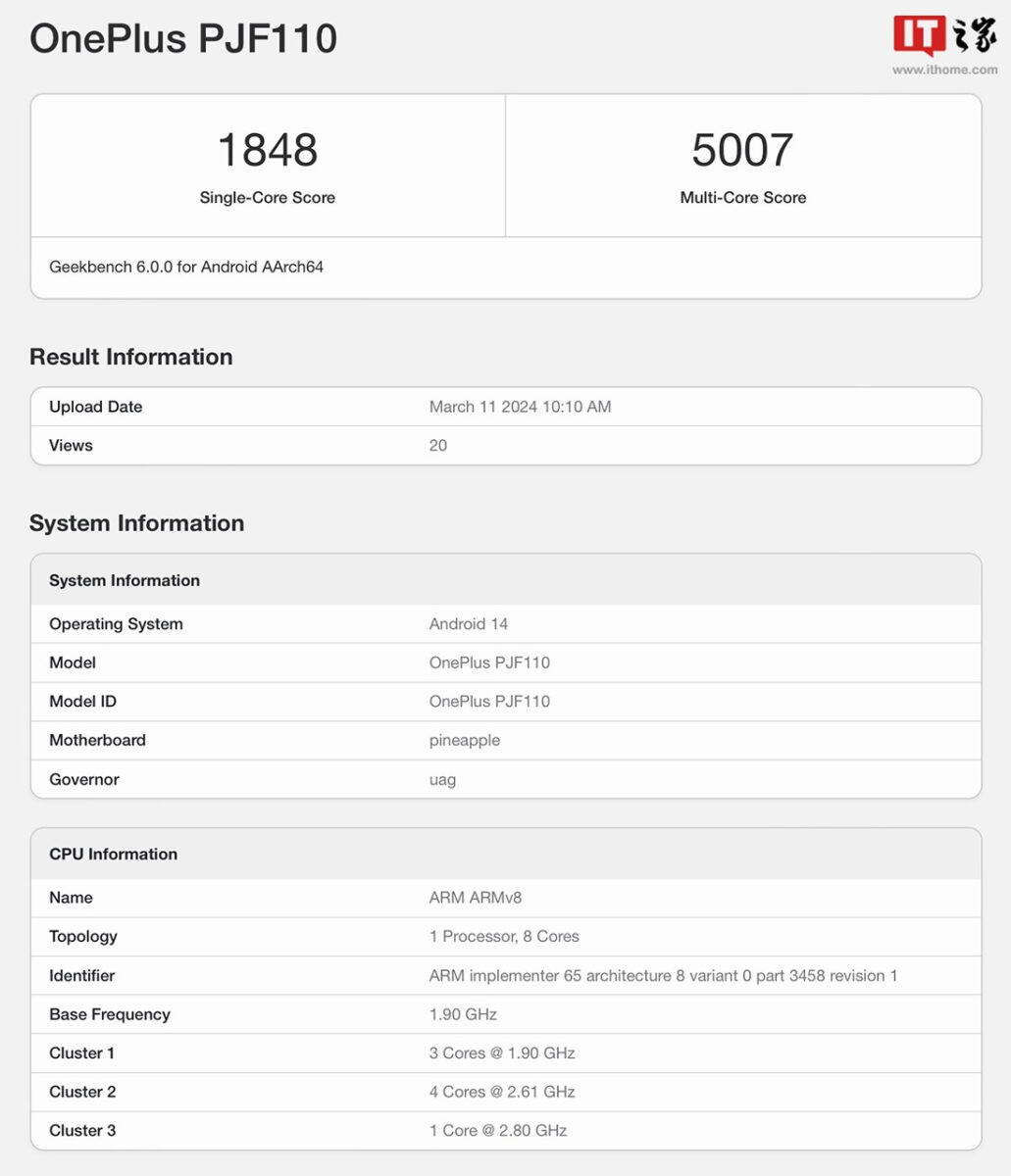 oneplus nord 5 ace 3v geekbench