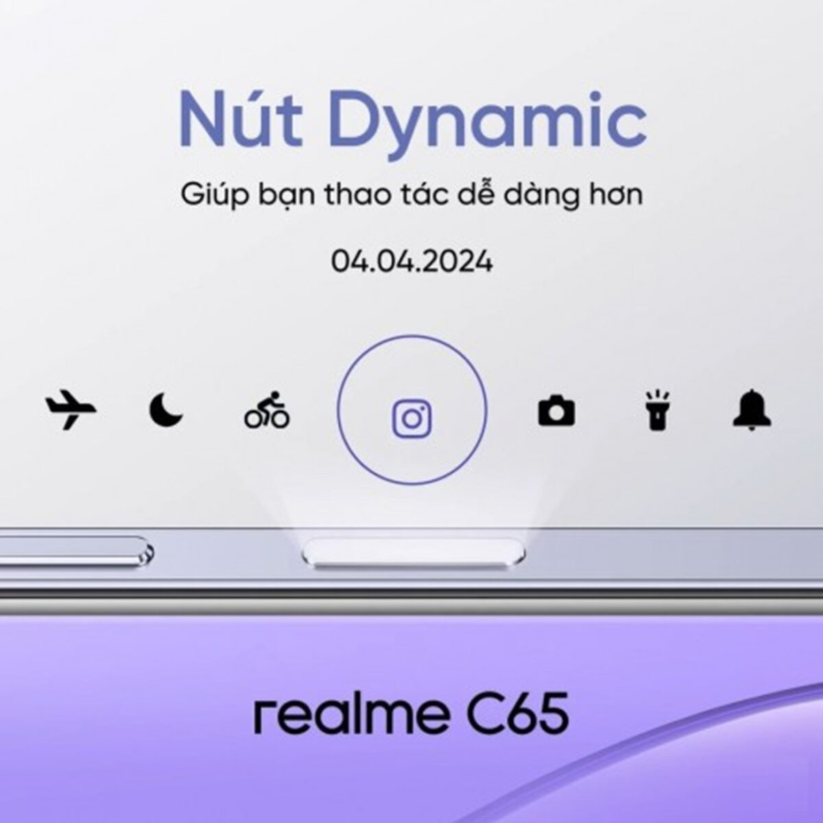 realme c65 dynamic button