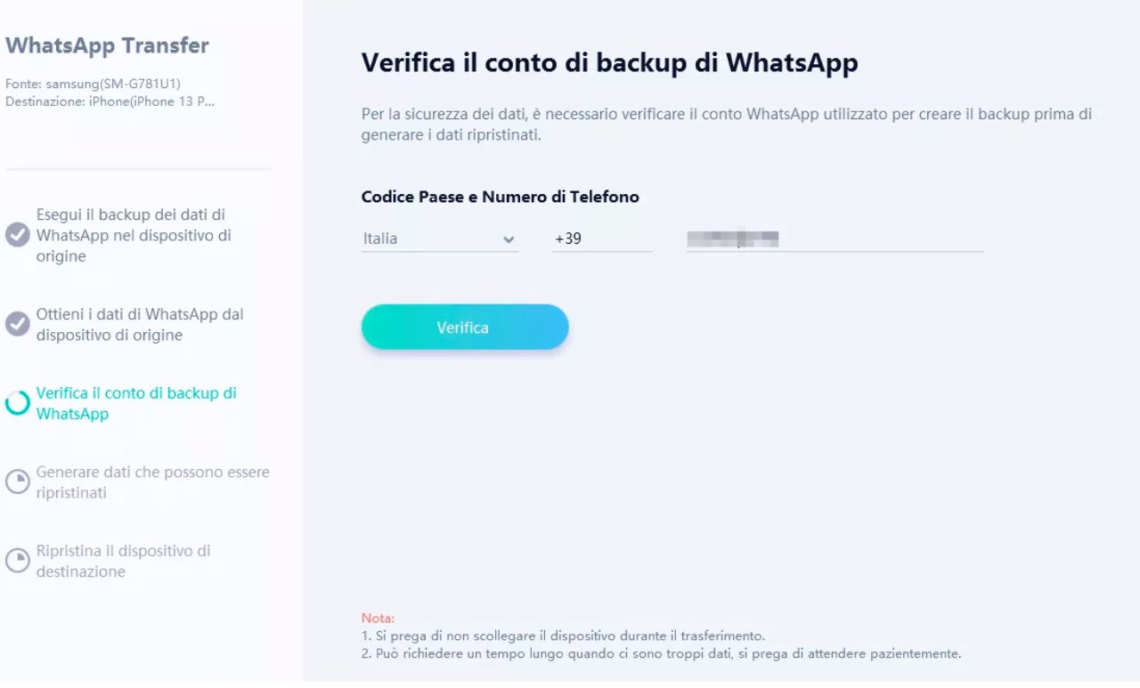 Come trasferire le chat WhatsApp da Android a iPhone con Tenorshare iCareFone Transfer