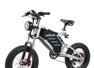 RZOGUWEX Bicycle Elettrica，Ebike Fuoristrada da 20 Pollici per Adulti con Batteria a Ioni di Litio Staccabile a 48V 25Ah, Ebici da Neve a 7 Velocità con Motore Senza Spazzole