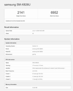 samsung galaxy tab s10+ geekbench