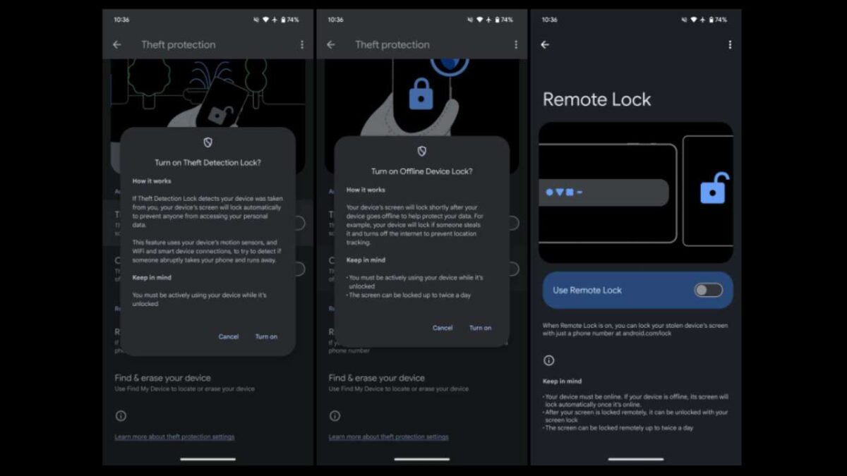 Android Theft Detection lock