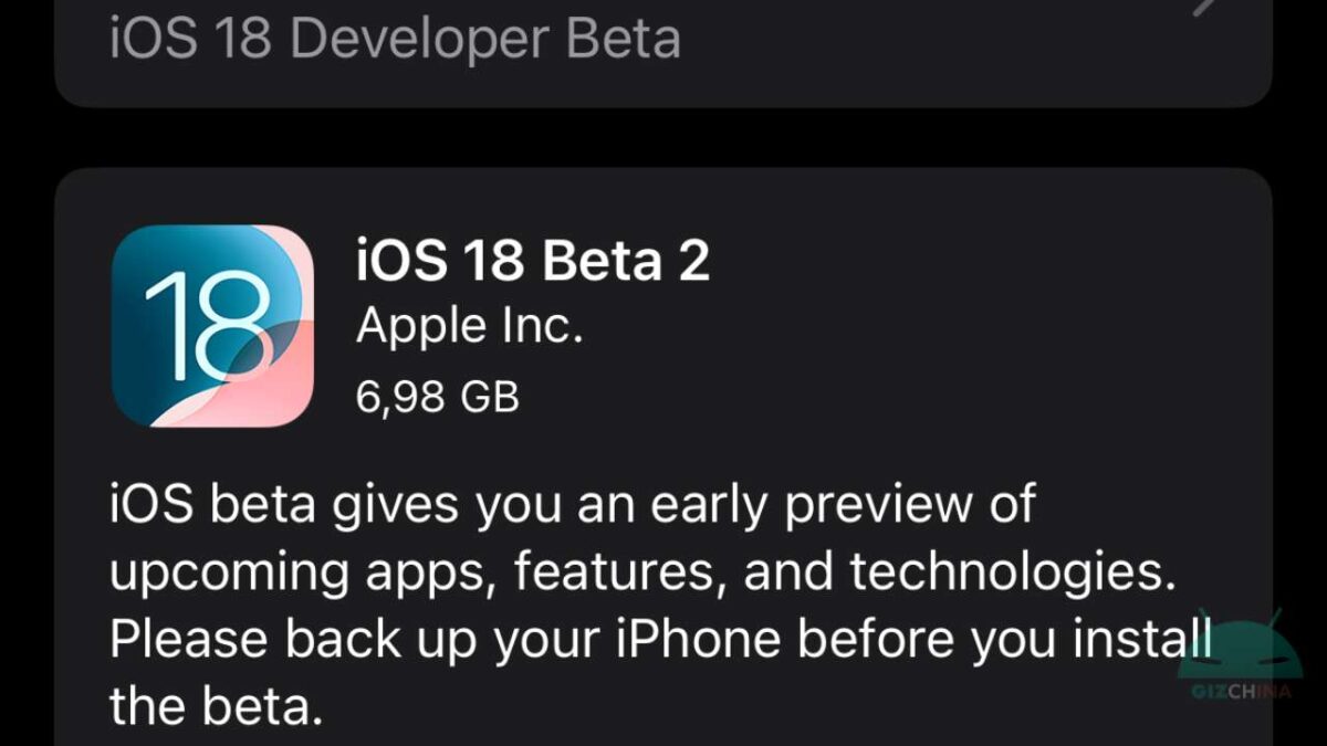 Apple iOS 18 Beta 2