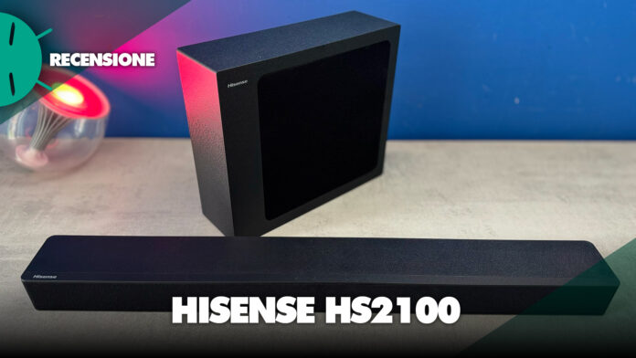 ecensione hisense hs2100 migliore soundbar economica wireless caratteristiche potenza qualità audio connessioni prezzo sconto offerta coupon amazon italia