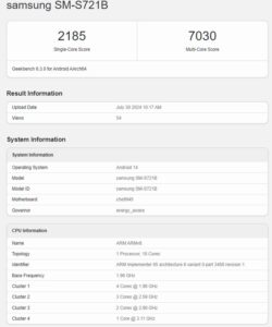 samsung galaxy s24 fe geekbench