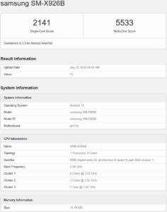 samsung galaxy tab s10 ultra geekbench