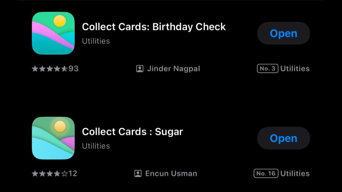 Collect Cards App Store