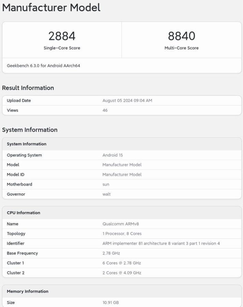 qualcomm snapdragon 8 gen 4 geekbench