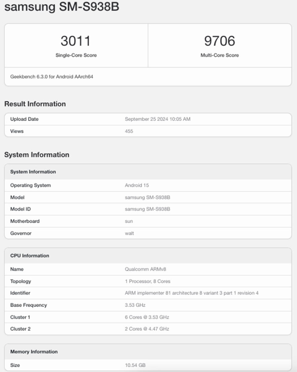 samsung galaxy s25 ultra snapdragon 8 gen 4 for galaxy geekbench