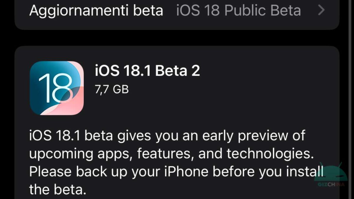 Apple iOS 18.1 Public Beta 2