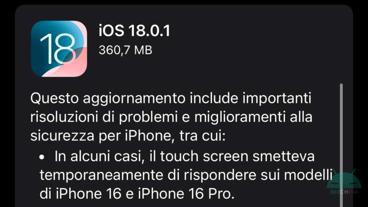 Apple iOS 18.0.1