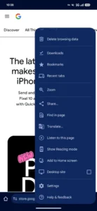 Google Chrome Android - modalità lettura