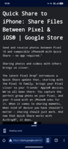 Google Chrome Android - modalità lettura